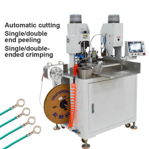 Automatic Wire Double-terminal Crimping Machine Cutting Peeling Single Double Wire Horizontal Straight Die Terminal Crimper