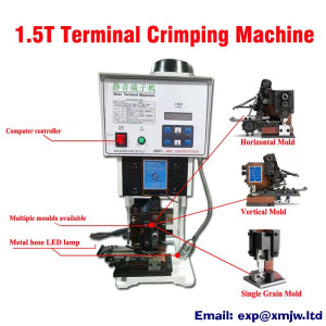 1.5T Fully Automatic Electric Terminal Crimper Low Noise Wire Terminal Crimping Machine Vertical Horizontal Single Grain Mold