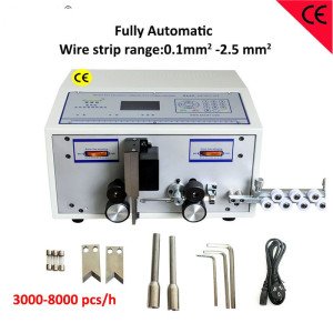 English version computerized electric wire stripping machine double wire peel and cut machines