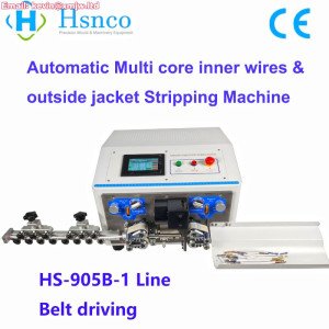 BX905B-1 Automatic Multi core inner wires   outside jacket Belt Driving Cutting and Stripping Peel Machine 1 Line OD: Max 6MM²