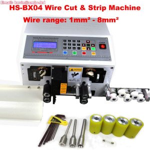 BX04 SWT508 1 Line Automatic Computer Wire Cutting Stripping Peel Machine 1mm² - 8mm² Cable Range Stripper with 4 Wheels Driving