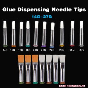 20PCS 4MM/5MM/6MM/8MM/10MM/12MM/15MM/17MM Flat Head Round Head Brush Glue Dispenser Needle 14G~27G Glue Dispensing Brush Tip